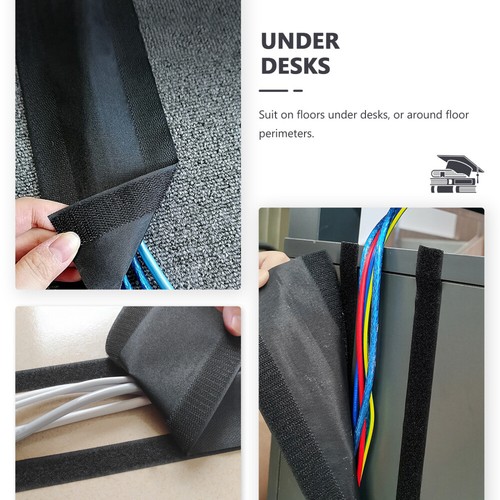 Drahtschutz Büro Kabelgriffabdeckung Kabelhalter Für Heimteppiche - Photo 2/12