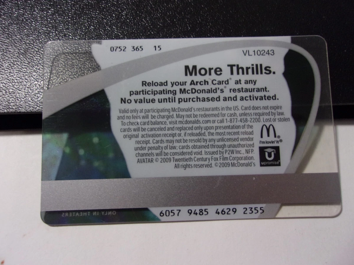 McDONALD'S ARCH CARD Gift Card 2009 $0 EXPIRED NO MONETARY VALUE - I COMBINE