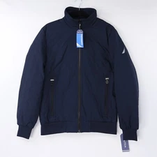 Nautica Mens Bomber Jacket Performance Stretch Water Resistant Navy Blue Sz NWT
