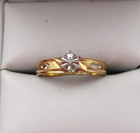 10K Yellow Gold Diamond Cross Engagement Solitaire Ring Size 7 [R198] — photo 1