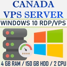 UK VPS - WINDOWS 10 RDP SERVER / VPS SERVER 4 GB RAM + 150 GB HDD