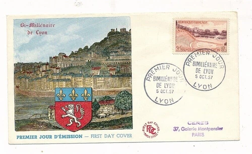 D367301 France FDC Bi-Milennaire de Lyon 1957