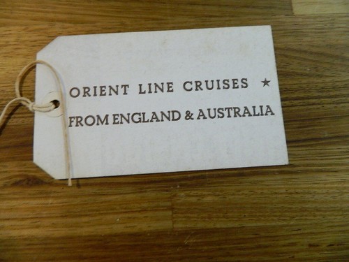 ORIENT LINE CRUISES - ENGLAND & AUSTRALIA - 1950s BAGGAGE CARD w/ String SCARCE - Foto 3 di 3