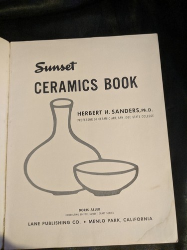 Ceramic Book by Herbert H. Sanders Sunset Copyright 1959 - Picture 2 of 5