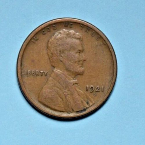 1921 S Lincoln Wheat Cent ~ VF VERY FINE ~ Bronze Penny 1c Coin