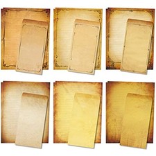 Realistic Parchment Stationery Paper Envelope Set 48 PC Writing Stationary 8....