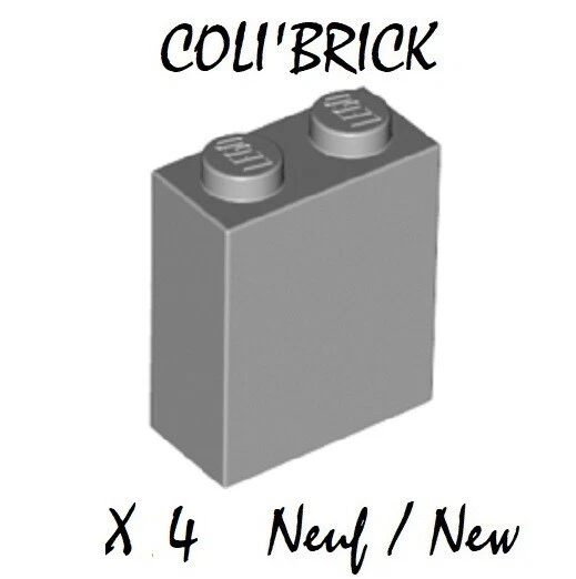 Lego 3245c - 4x Briques / Brick 1x2x2 - Light Bluish gray - lot kg NEW NEUF