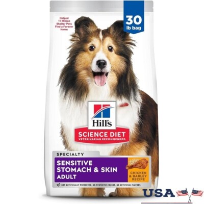 Sensitive Stomach Skin Support Dry Dog Food Chicken 30lb Prebiotic Omega6s New