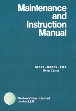 Matchless G80CS G85CS  Norton P11 Maintenance Manual Instruction Book motorcycle