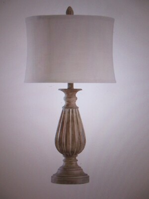StyleCraft 29 in Brown with Black Tint Table Lamp w Beige Softback Fabric Shade