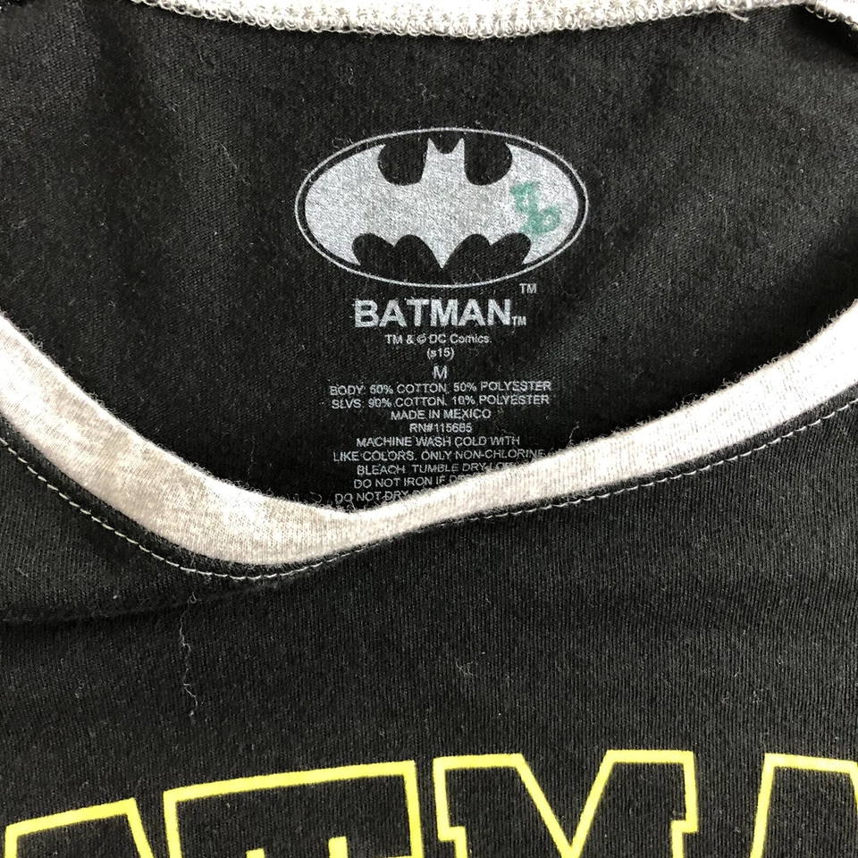 Camisa Batman manga larga para mujer talla mediana negra/gris Foto 4 de 4