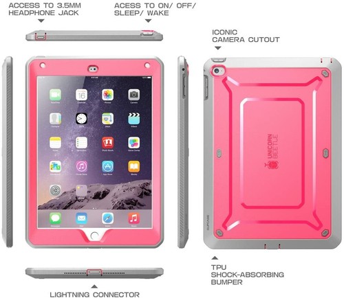 SUPCASE For Apple iPad Air 2 (2nd Gen) 9.7" Case Built-in Screen Protector Cover - Picture 24 of 30