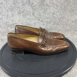 Mocassins vintage Gucci homme pointure 11 M chaussures cuir marron talon bloc à enfiler