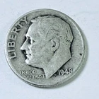 1948 Roosevelt Dime 90% Silver Circulated Coin Free Shipping #8765