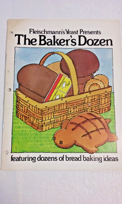 1976 Fleischmann's The Baker's Dozen Bread Baking Recipes Cookbook Booklet