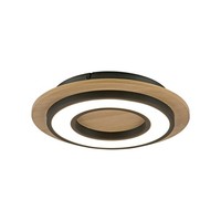 Led Deckenlampe Holz Schwarz Rund Warmweiß 3000K D=32Cm Wohnzimmer Flur