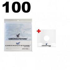 100 Clear Plastic OPP 12" Vinyl 33 RPM Record 4 Mil Outer Sleeves  Inner Paper