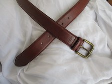 ralph lauren polo men belt genuine leather belt 38" brown brass roller 30mm
