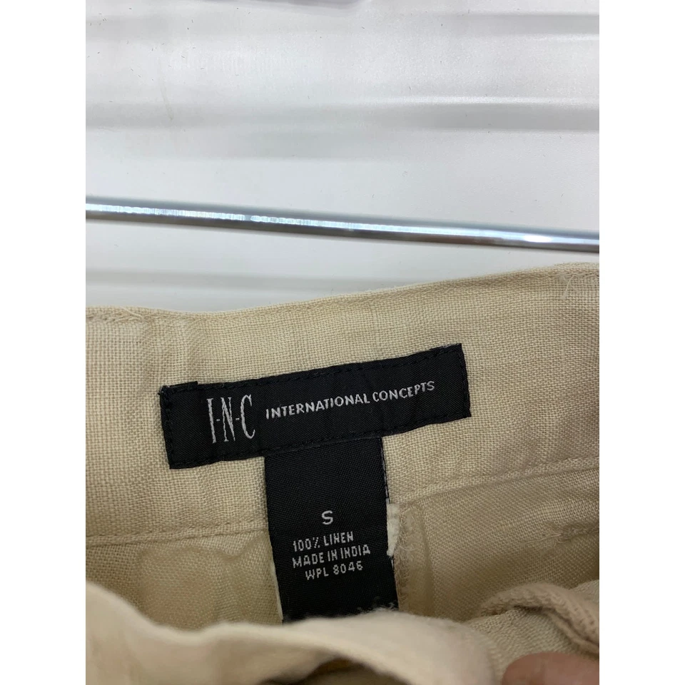 Vintage INC International Concepts Linen Cargo Pants Womens Sz Small Beige - Image 3 of 4