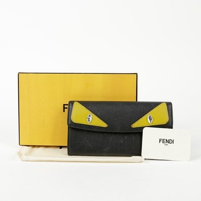 Fendi Geldbörse 8M0340 Schwarz Leder Monster Long 53574670