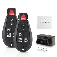 2PC Simple OBD and Remote Key Fob Replacement for Dodge Grand Caravan black
