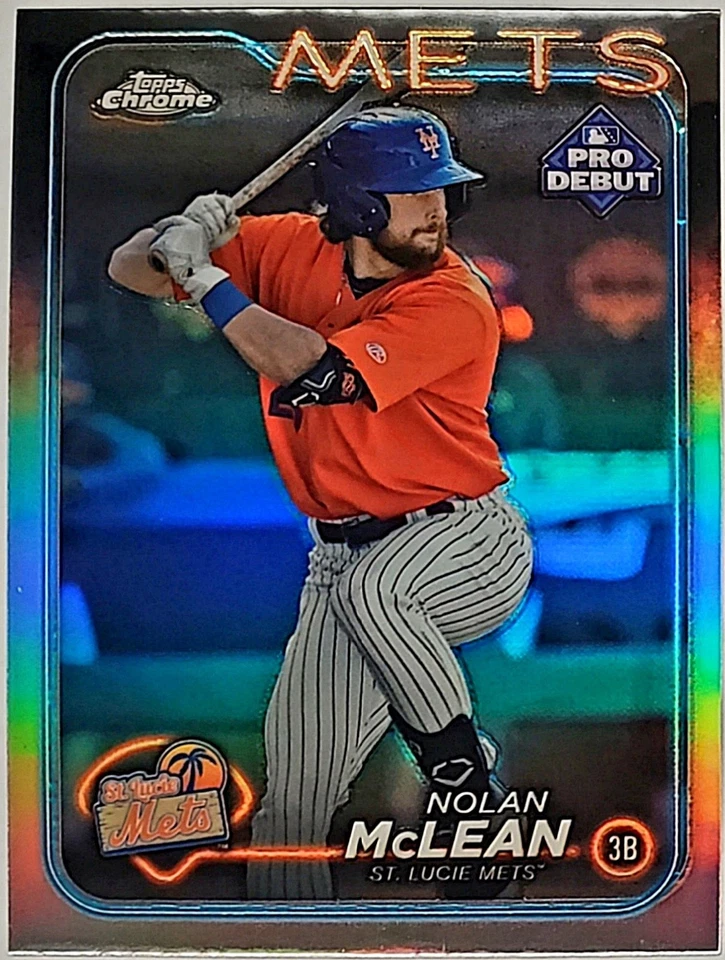 🔥 NOLAN MCLEAN ROOKIE REFRACTOR 2024 TOPPS PRO DEBUT CHROME #PDC-145, METS! - Image 3 of 4