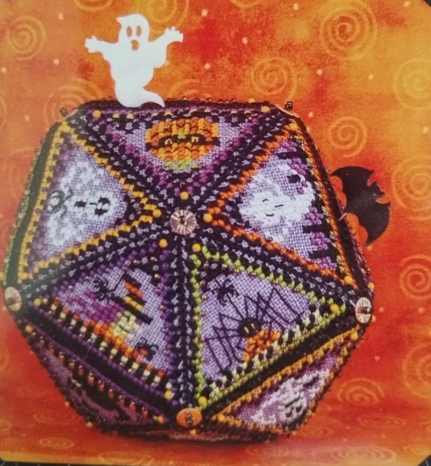JUST NAN 20 HAUNTED WINDOWS HALLOWEEN PENTAGON BALL CROSS STITCH LTD ED PRINTING - Image 3 of 4