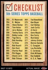 1962 Topps #367 Checklist 5 Notch on Bottom Right VARIATION 4 - VG/EX