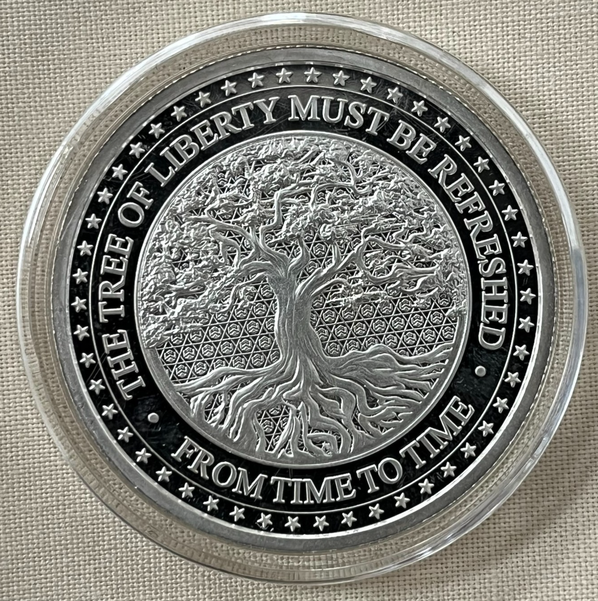 コレクション Collectable Patriot Coin infowars.com INFOWARS Alex Jones POWERFUL LIBERTY TREE Founding Member Silver 1