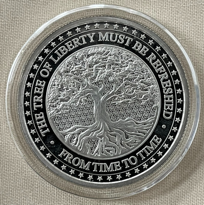 コレクション Collectable Patriot Coin infowars.com INFOWARS Alex Jones POWERFUL LIBERTY TREE Founding Member Silver 1