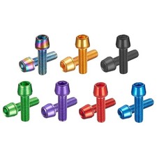 6 pcs Vis en Acier Inoxydable Plaqué Titane M5 x 18mm pour Tiges de Vélo
