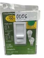 Lutron Lumea C-L White Singe Pole/ 3-Way Dimmer Switch LECL-153PH-WHB. {24}.