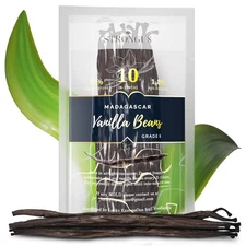 Strongus Madagascar Vanilla Beans - Vacuum Sealed Grade B Vanilla Pods - Rich, C