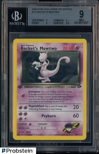 2000 Pokemon Gym Challenge 1st Edition #14 Rocket's Mewtwo BGS 9 MINT