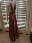 Tanya Taylor Brown Sleeveless Halter Open Back Satin Maxi Dress Size 0 — photo 2