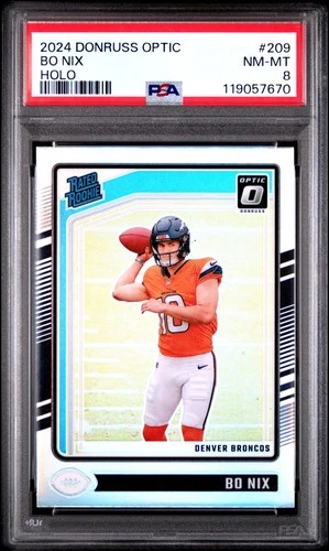 2024 PANINI DONRUSS OPTIC HOLO #209 BO NIX ROOKIE RC PSA 8