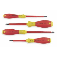 Wiha Insulated Screwdriver Set,Slotted/Phillips,4 pcs 32090 Wiha 32090