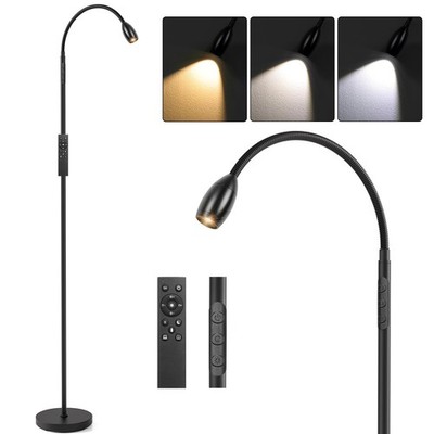 Reading Floor Lamp, 72'' Tall LED Lamp with Flexible Gooseneck, Dimmable Zooma...