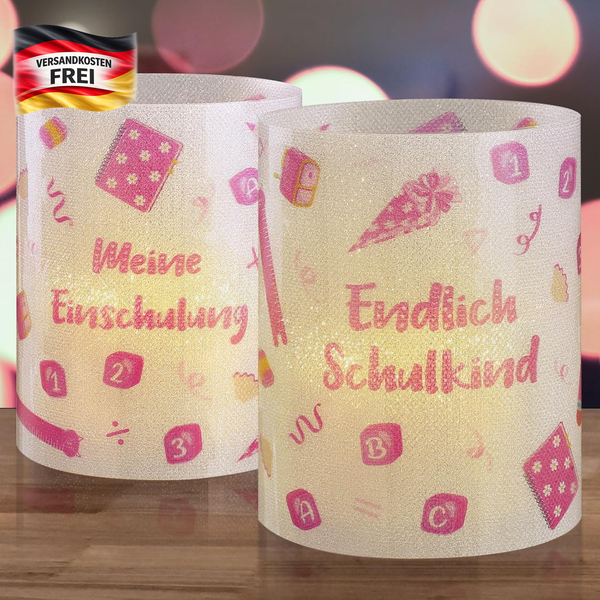 Kesote Einschulung Deko 8 Windlicht Deko MäDchen Schulanfang Junge Endlich Schul-image