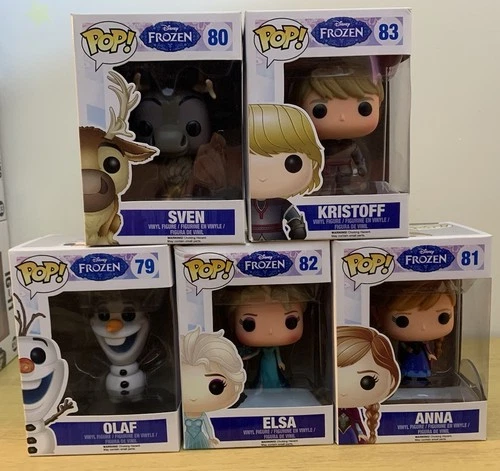Funko Pop! Frozen Lot (Elsa #82, Anna #81, Sven #80, Olaf #79, Kristoff #83)