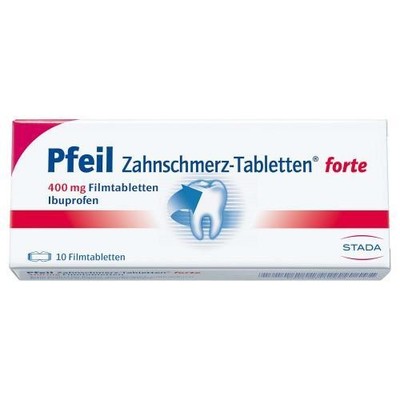 3x PFEIL Zahnschmerz-Tabletten forte mit 400mg Ibuprofen 10 Filmtabletten 410554