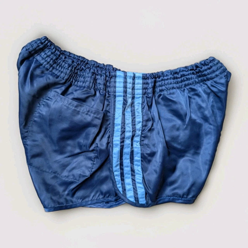 ADIDAS Glanz Nylon Sprinter Shorts blau D6 Vintage Running Sport Retro Fitness - Bild 4 von 4