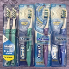 5 LOT Oral-B Pulsar Vibrating Clean Toothbrush SOFT Full Toothbrush 2008 USA