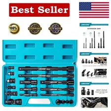 Versatile 18-Piece Socket Extension Set with Swivel and Universal Joints