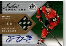 2007-08 SP Game Used Inked Sweaters Pierre-Marc Bouchard Auto Jersey 2 colors