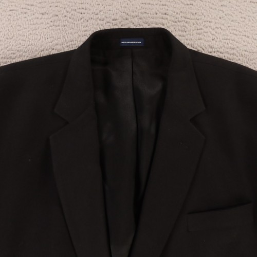 Stafford Jacket XL XLT Black Worsted Wool Twill Blazer Metal Buttons Classic 48L - Picture 2 of 14