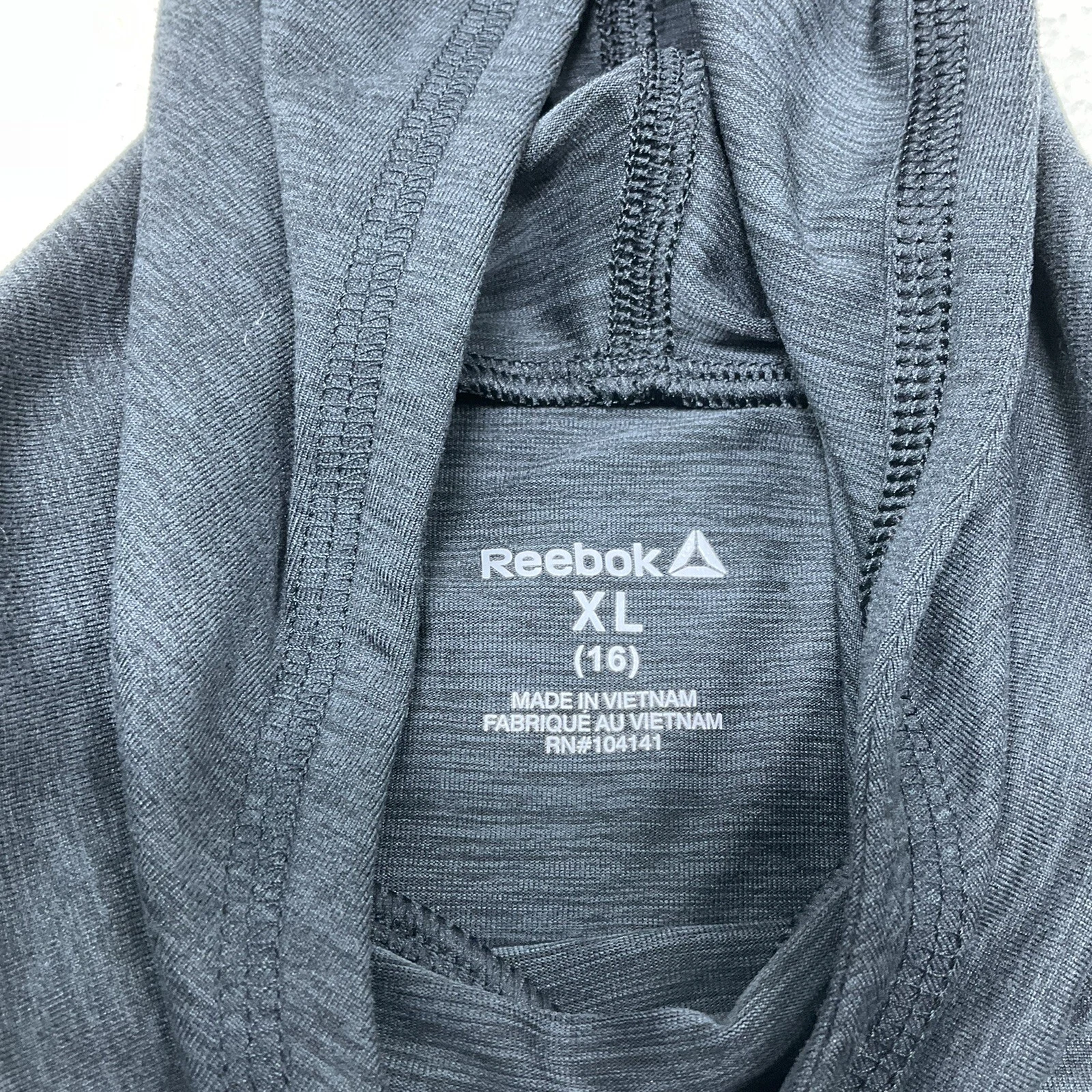 VETEMENTS Felpa con cappuccio Reebok ragazzo taglia XL (16) manica lunga abbigliamento sportivo grigio scuro