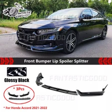 For Honda Accord 2021-22 Yofer Gloss Black Front Bumper Lip Splitter Spoiler Kit