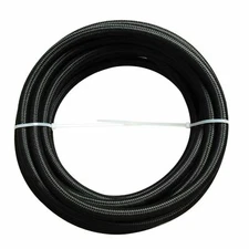 20 Feet Black AN8 Nylon & Stainless Steel Braided Fuel Oil Gas Line Hose -8AN