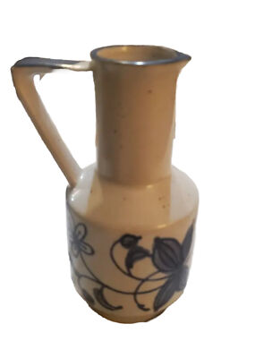 Morris Struhl stoneware MCM pottery pitcher bud vase salt glaze grey blue Japan